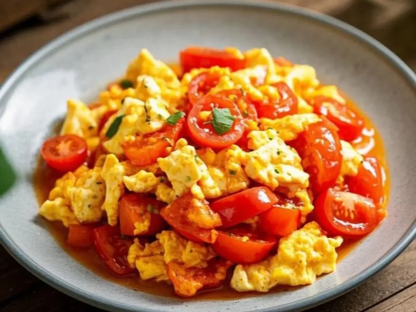 بيض مقلي مع الطماطم