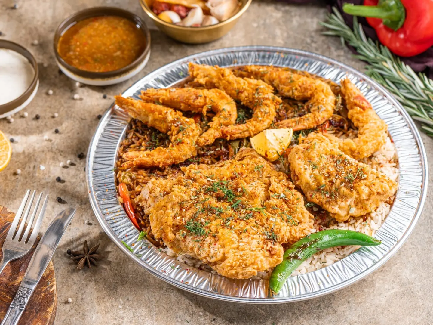 صينية بوبه مقلية