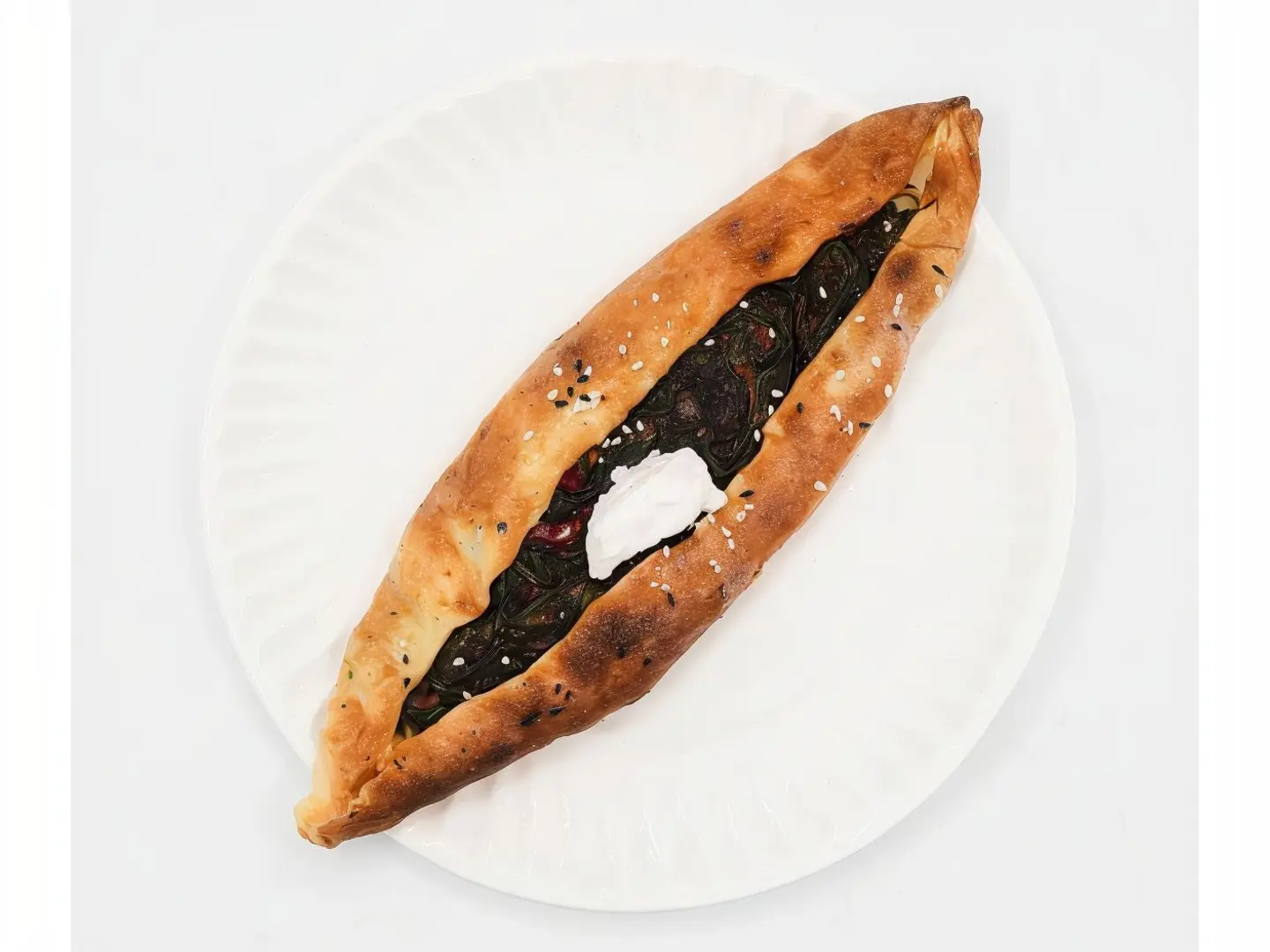 سبانخ مع اللبنة