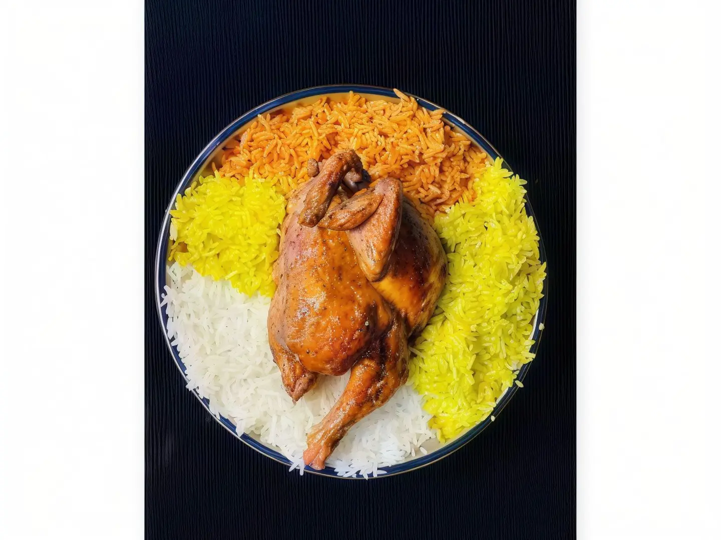 نصف دجاجة محشي أرز