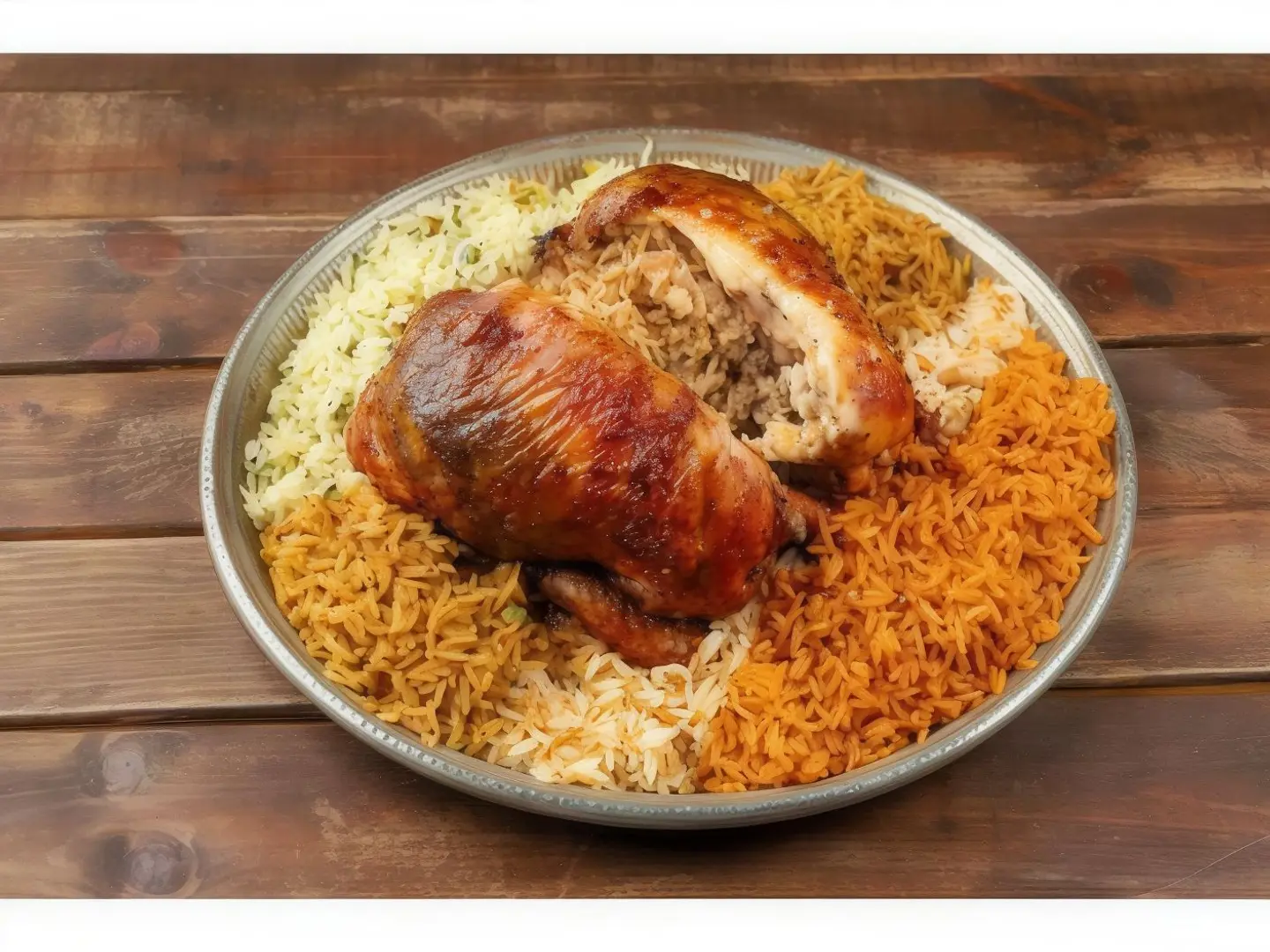 حبة ونص دجاج محشي مع الرز