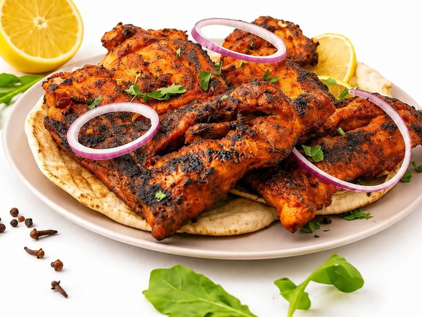 نصف دجاج فحم ساده