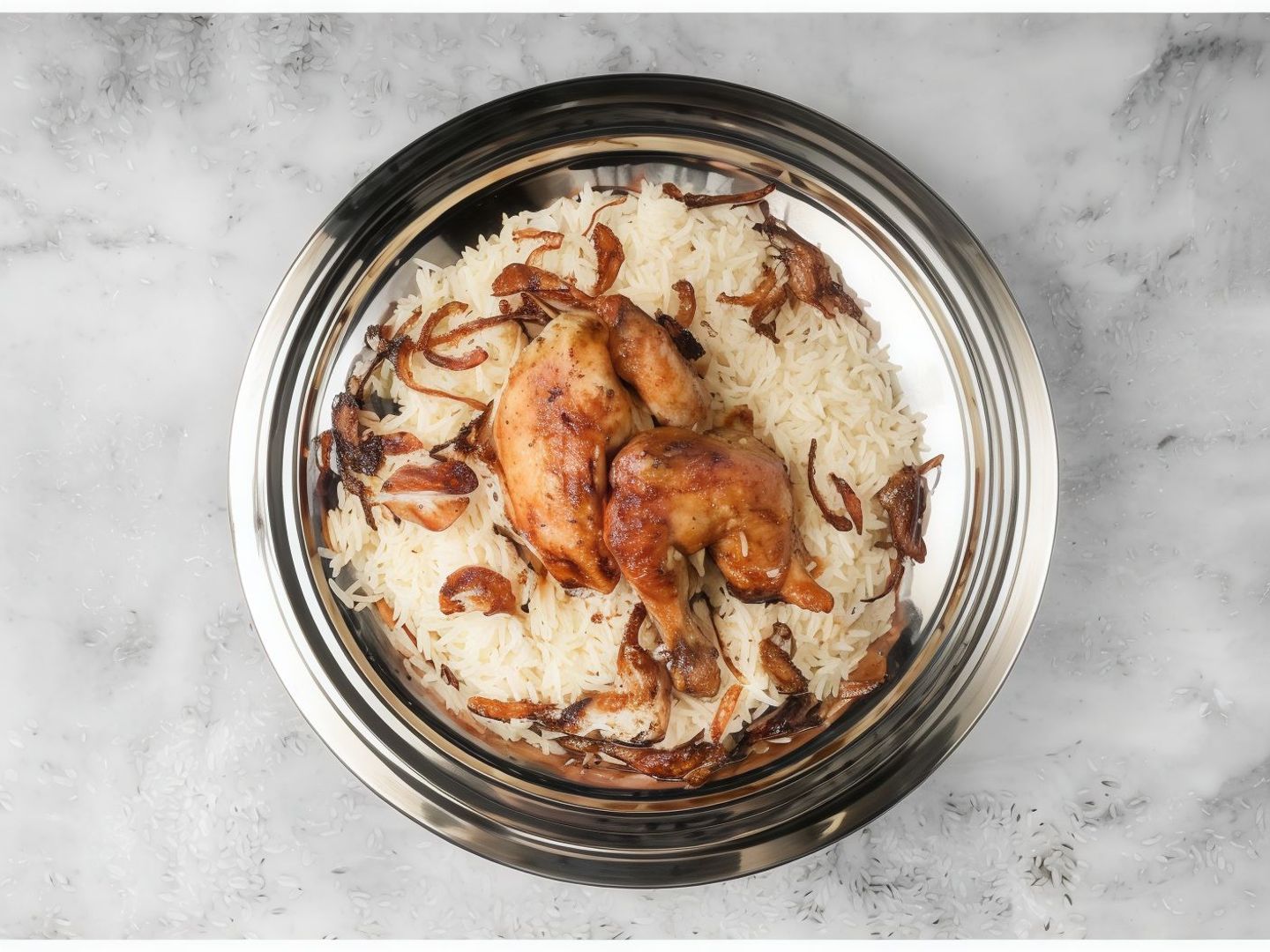 Half A Grilled Chicken With Rice