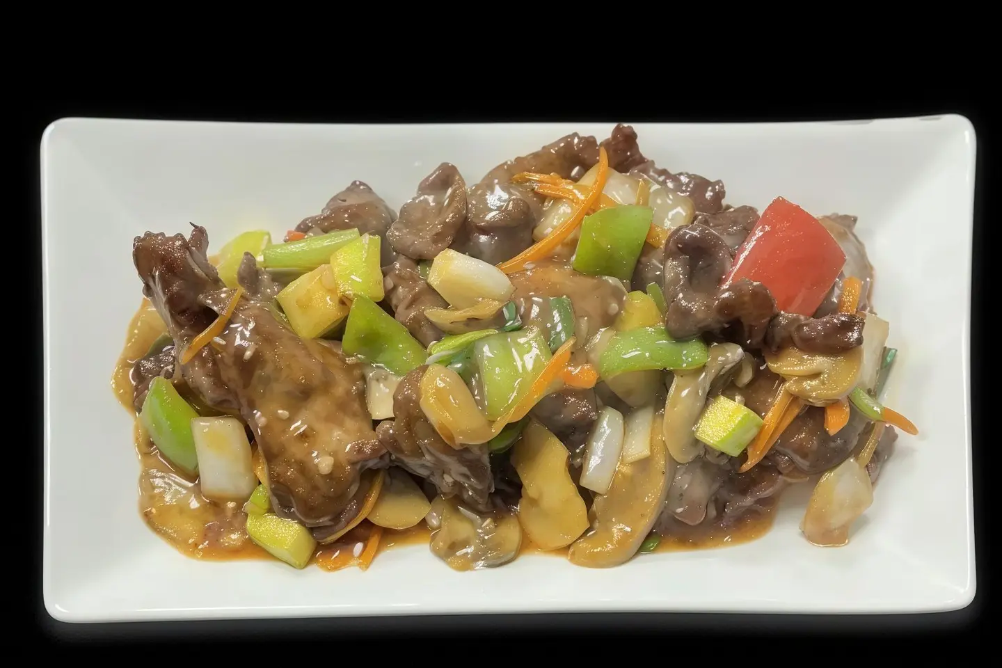 Beef With Green Onion And Mushrooms