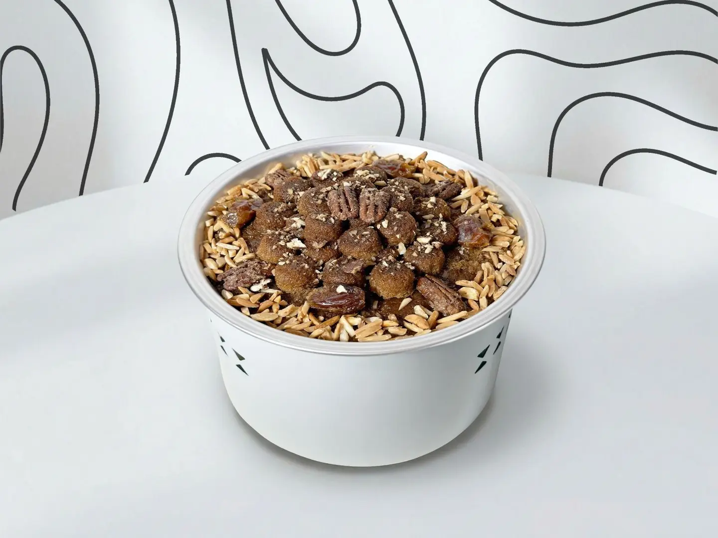 بودينغ التمر بالكراميل - وسط