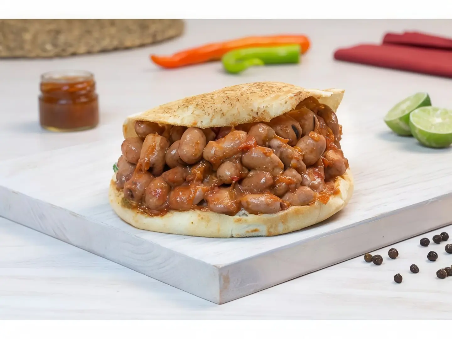 Foul With Sausage Sandwich