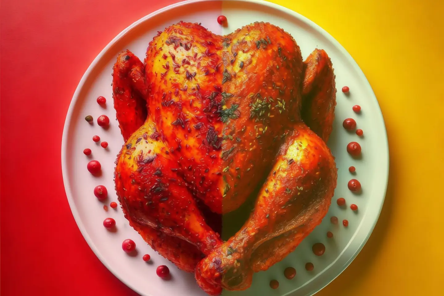 Tandoori Grilled Chicken With Red Rice