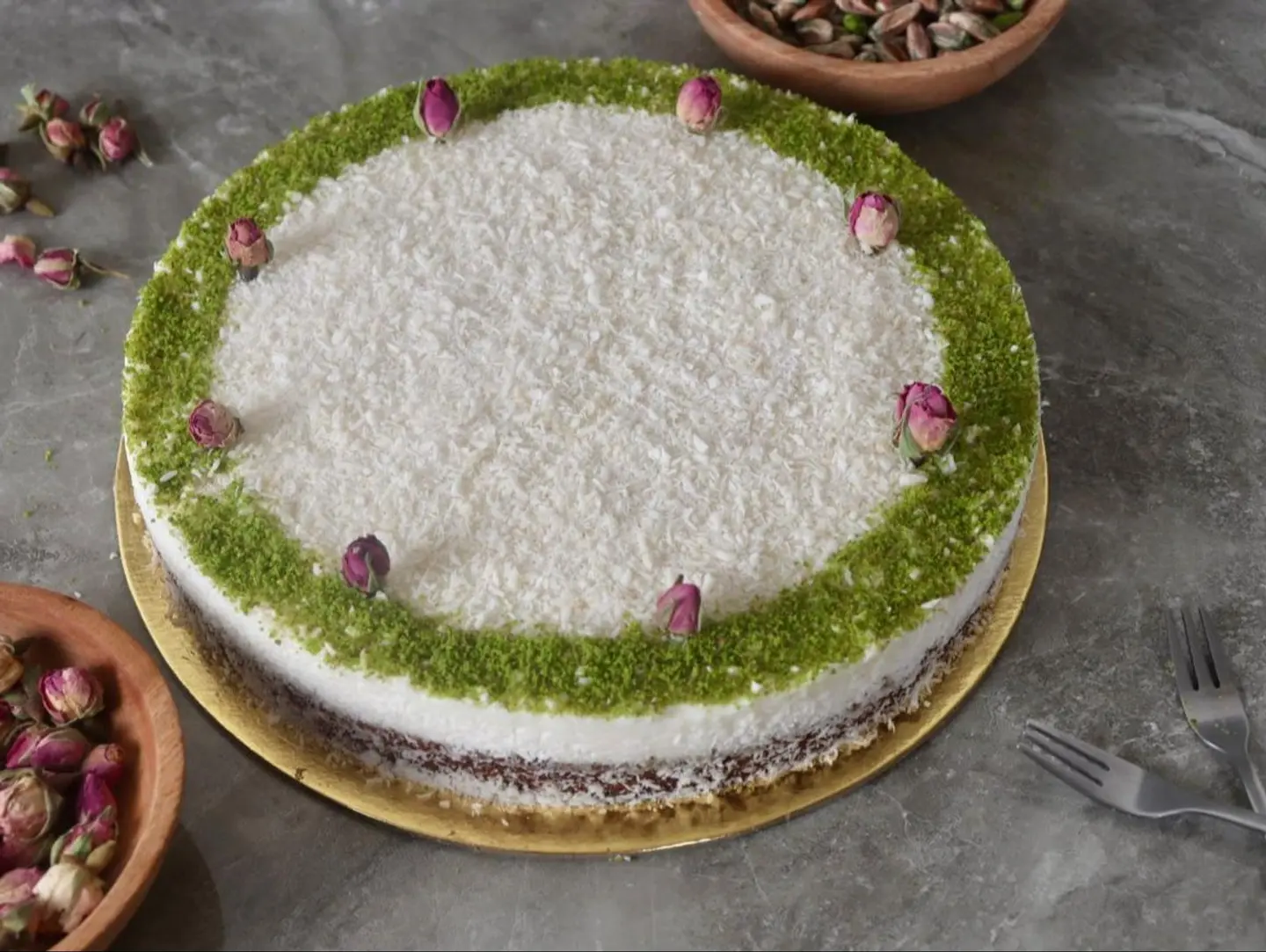Basbousa With Custard
