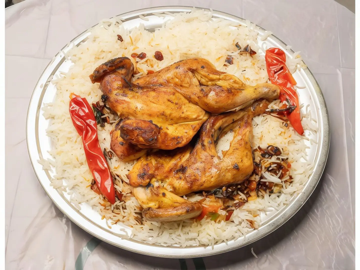Whole Muthbi Chicken With Pishawari Rice