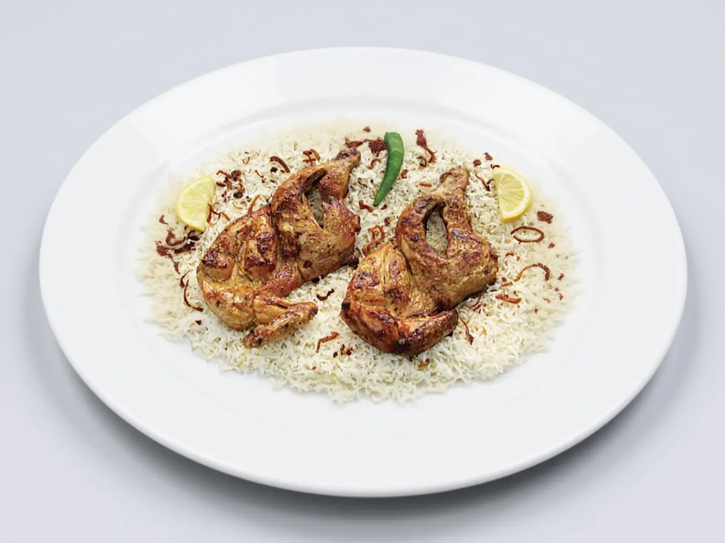 Whole Muthbi Chicken With Mandi Rice