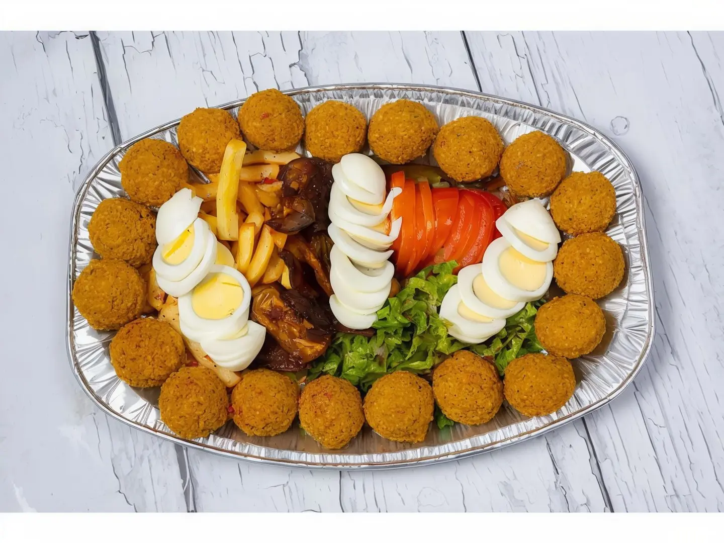 صحن فلافل وسط