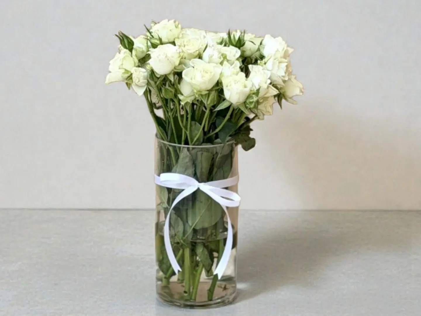 White Rose Vase
