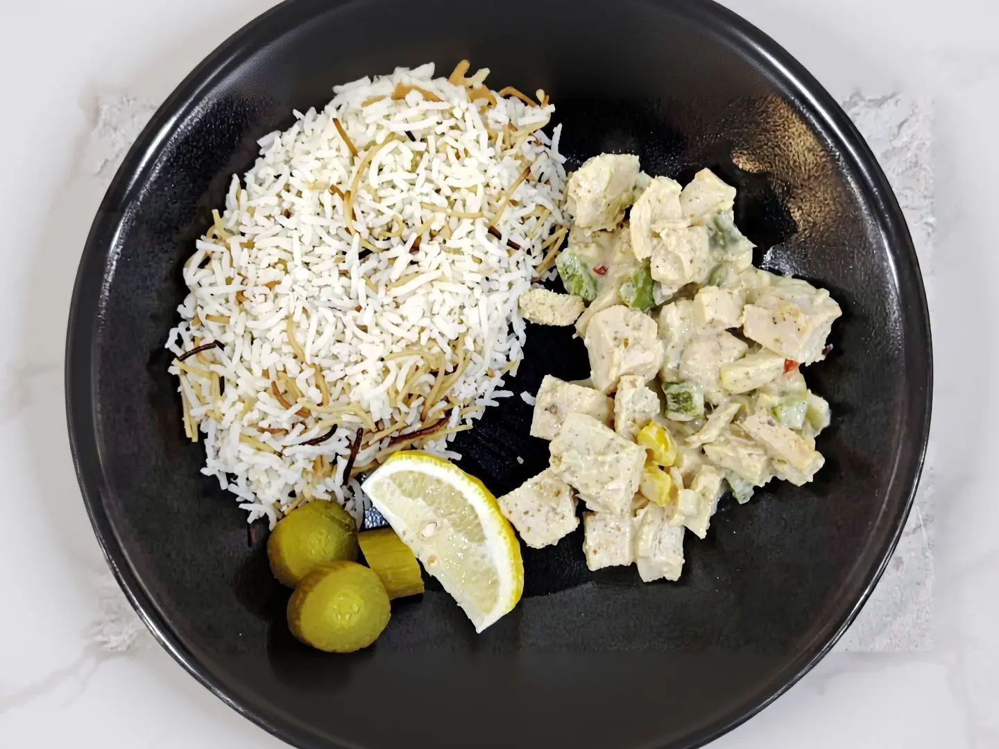 دجاج كريما خضار مشكل