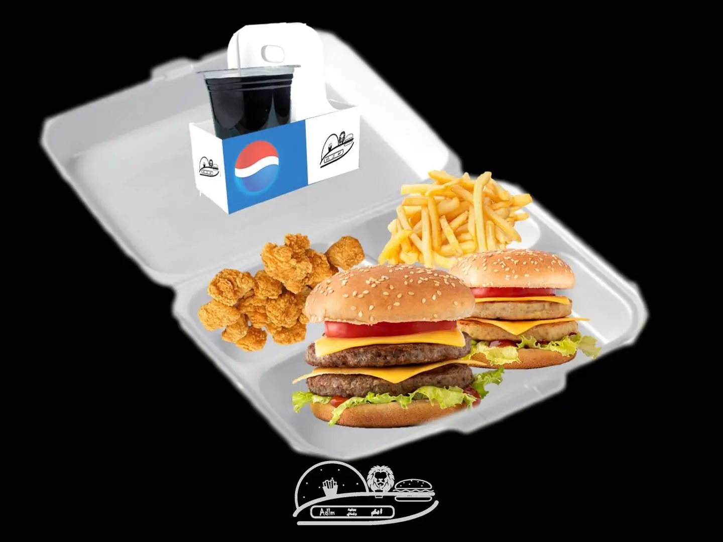 بوكس توأم دبل برجر دجاج صاج او لحم