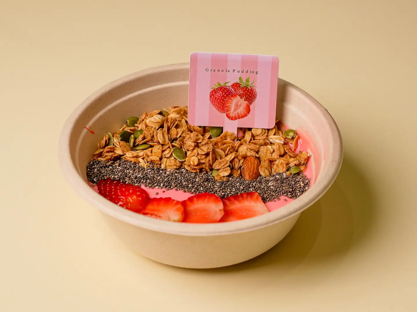 Strawberry Granola Pudding