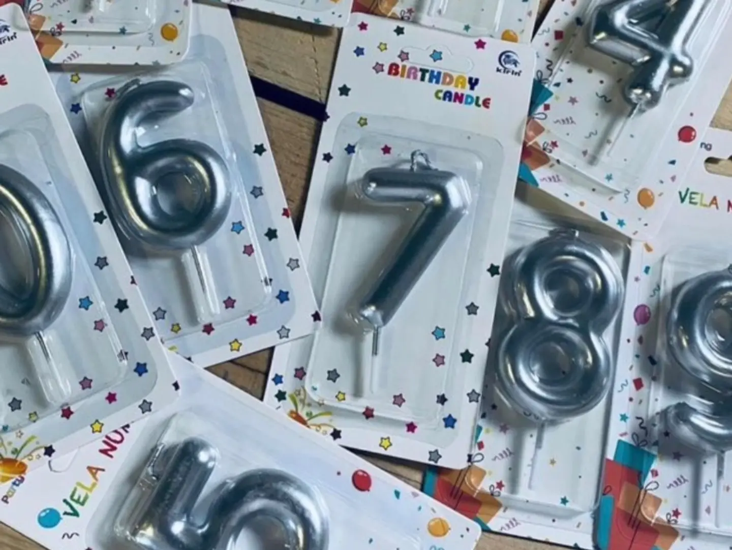 Silver Number Candles