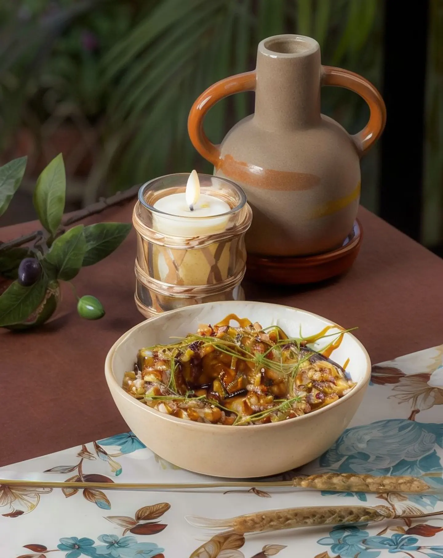 Eggplant Mutabbal With Pomegranate Molasses
