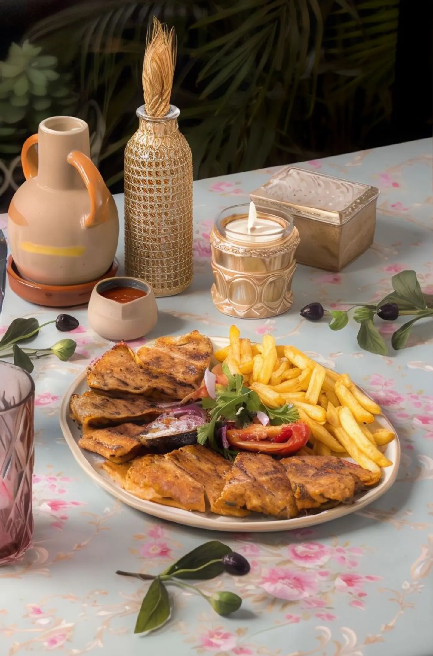 Grilled Kofta Arais With French Fries