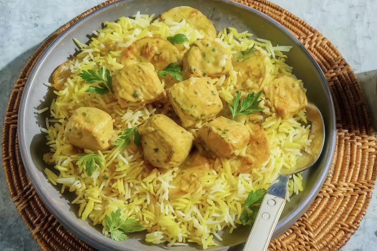 وجبة دجاج برياني