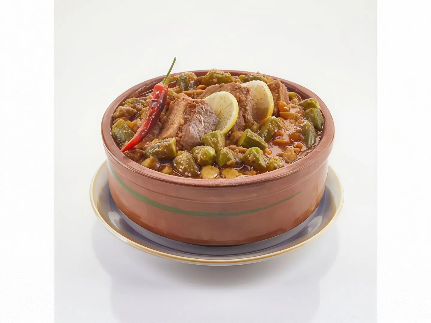 طاجن بامية لحم