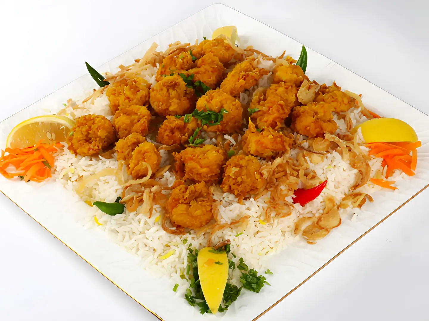 Kilo Of Fried Shrimp With Rice