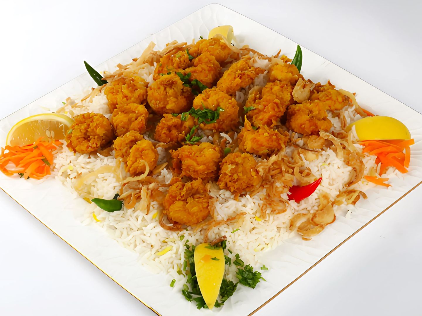Kilo Of Fried Shrimp With Rice
