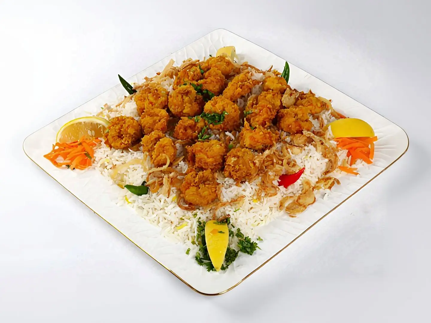 Half A Fried Shrimp With Rice