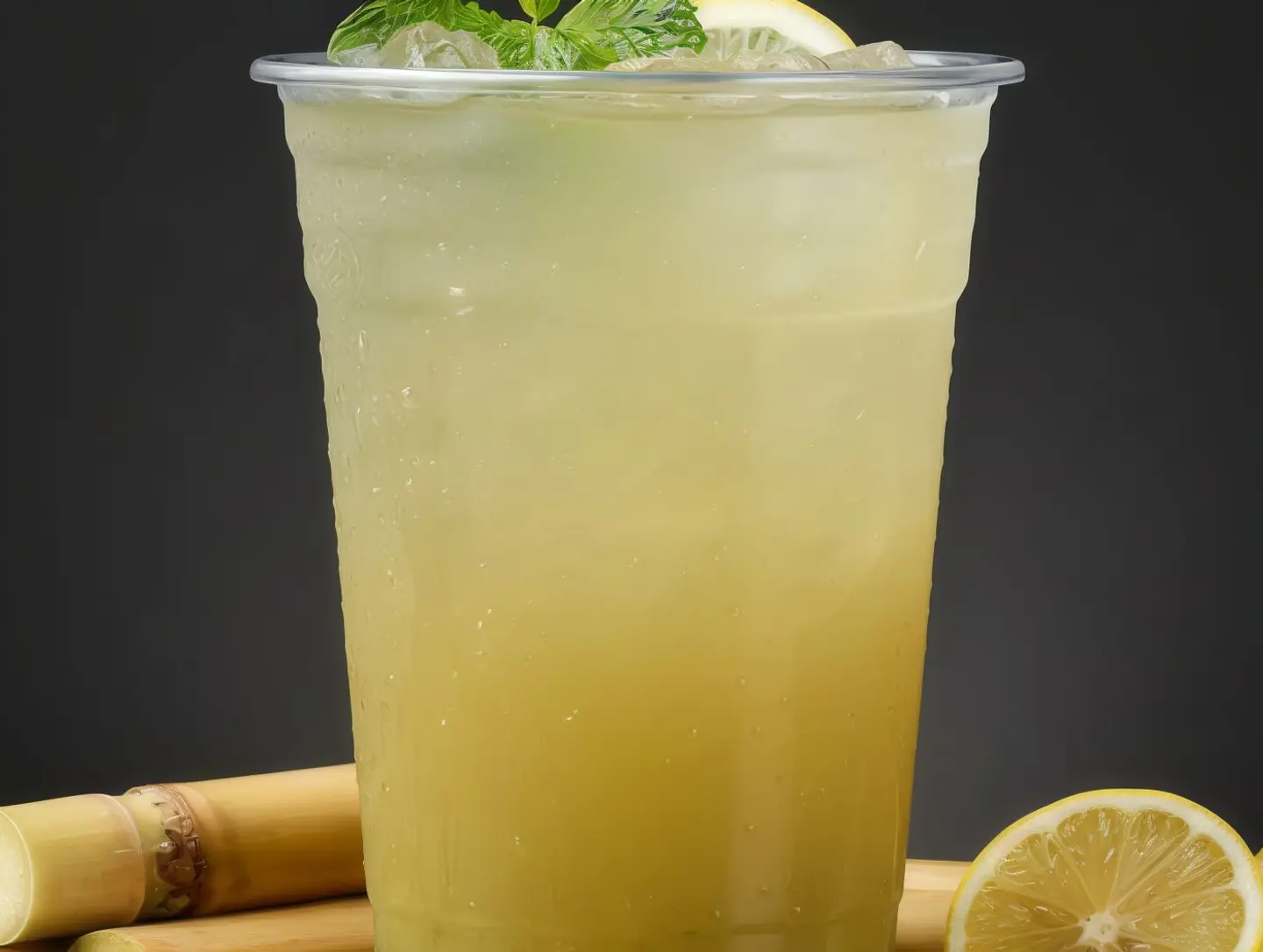 عصير قصب السكر بالزنجبيل والليمون والنعناع (1 لتر)