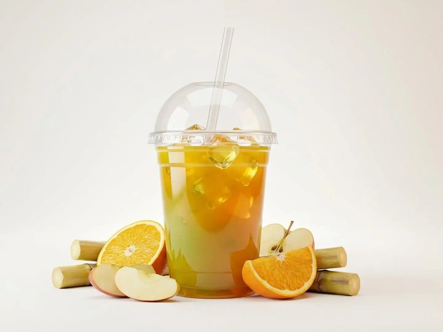 مزيج البرتقال والتفاح وقصب السكر (متوسط)