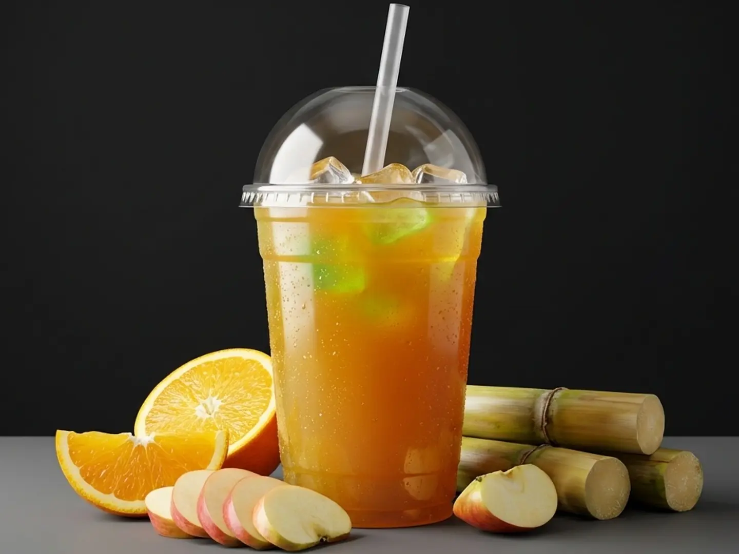 مزيج البرتقال والتفاح وقصب السكر (كبير)