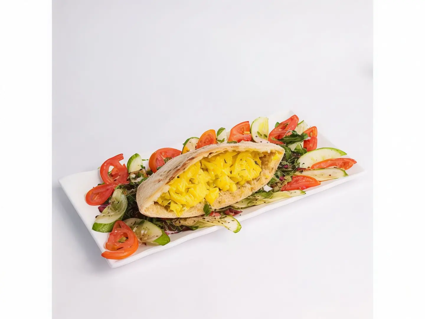 Potato With Salad And Tahini Sandwich