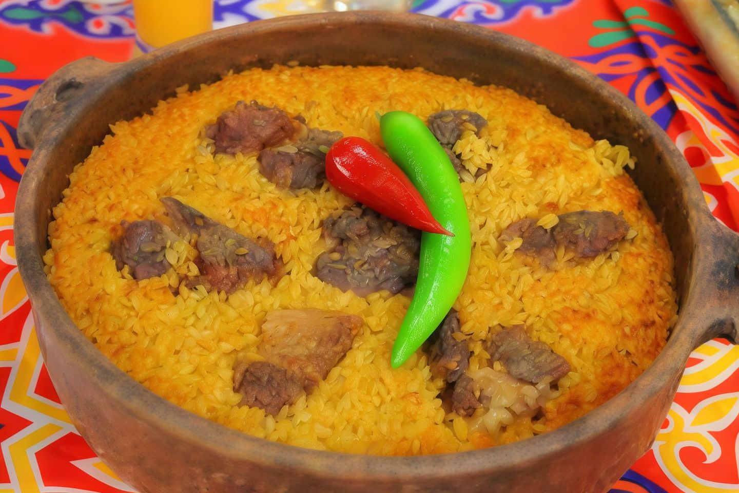 طاجن فريك باللحمة