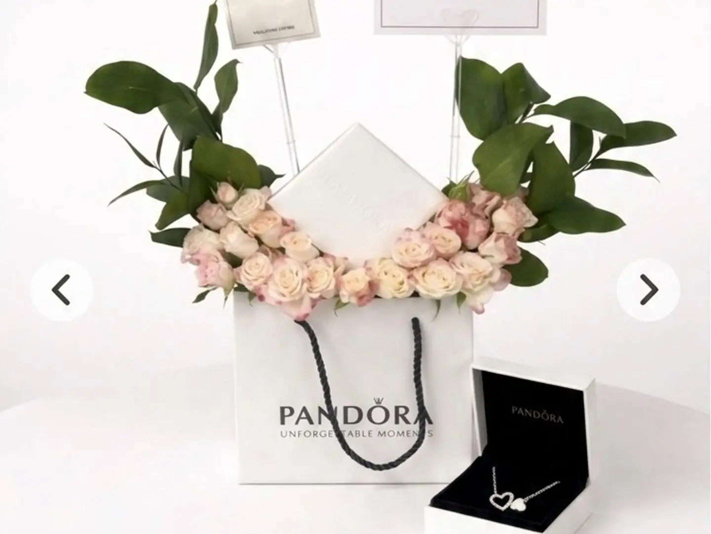 Pandora Necklace With Free Rose And Card Coordination