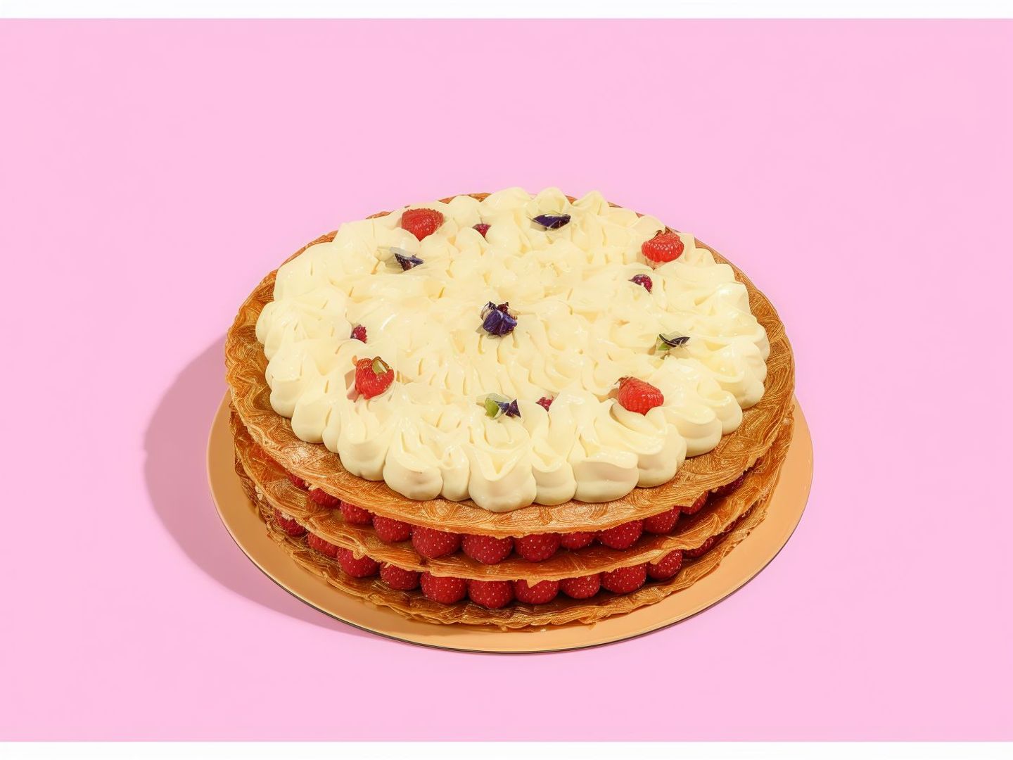 Vanilla Raspberry Mille Feuille Medium