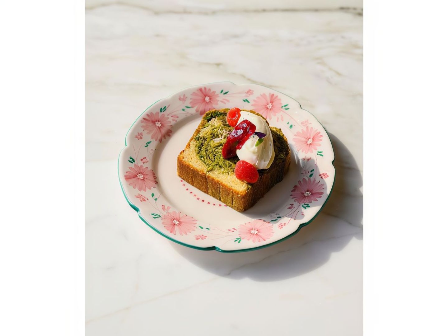 Matcha Marble Loaf Slice Dine In