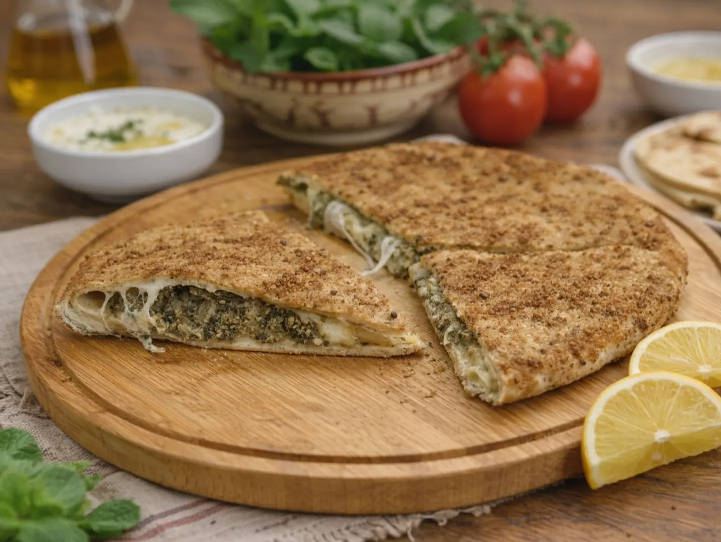 كعكة طرابلسية بالزعتر والجبنة