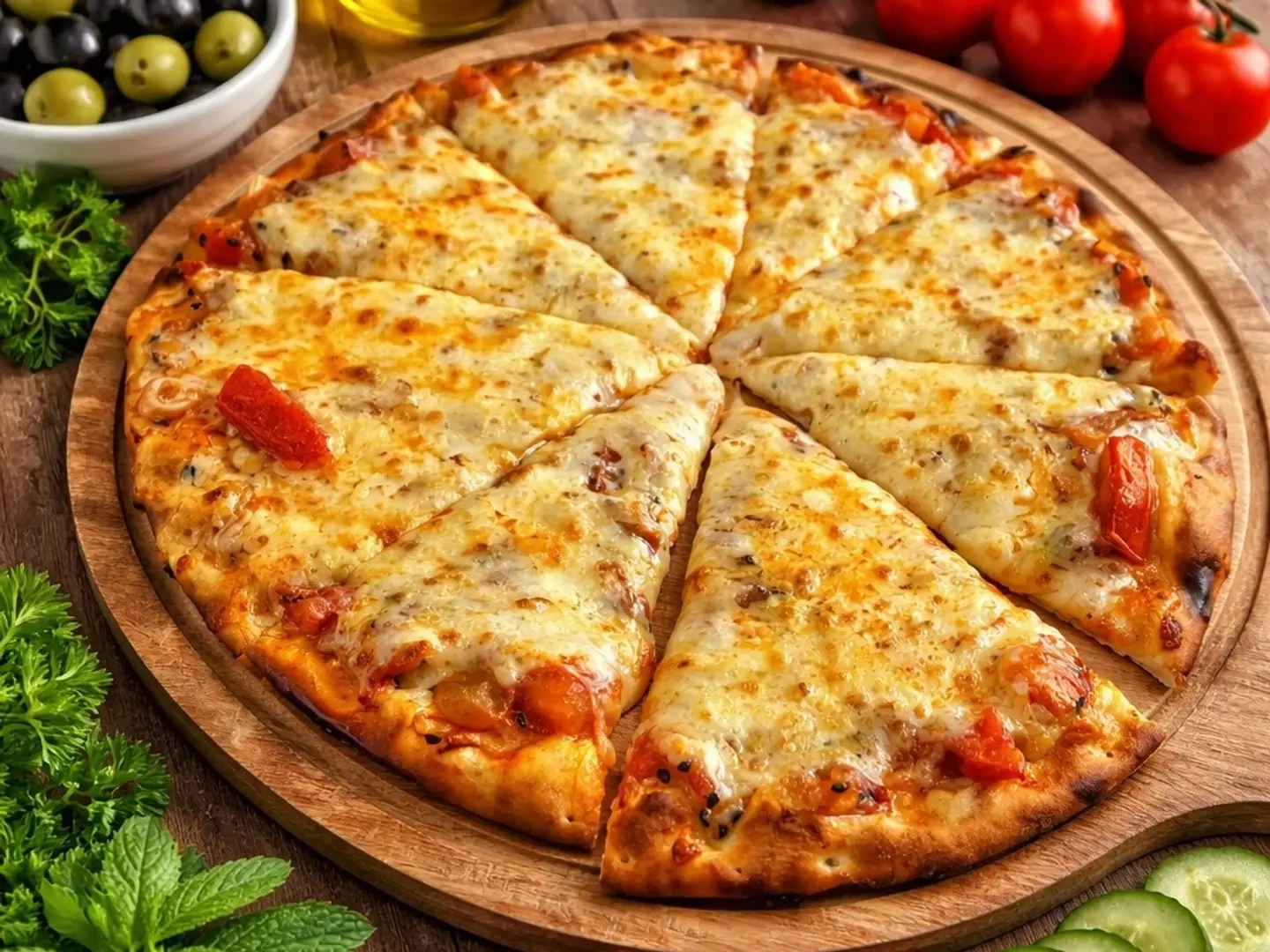 منقوشة محمرة بالجبنة