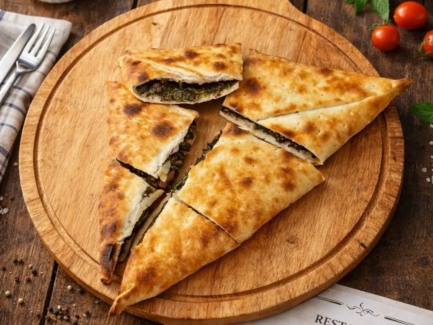 منقوشة سبانخ - عجين أبيض