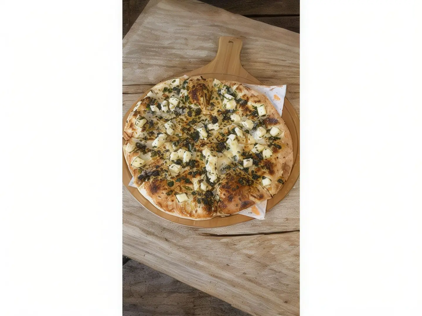 Pesto Manakish With Halloumi Cheese