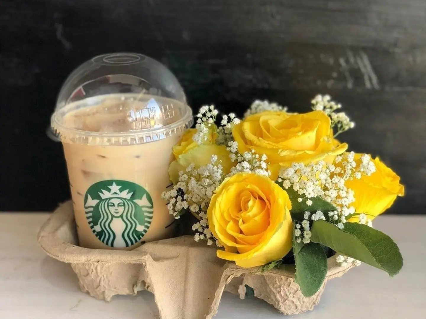 Rose Arrangement With Starbucks Coffee 5
