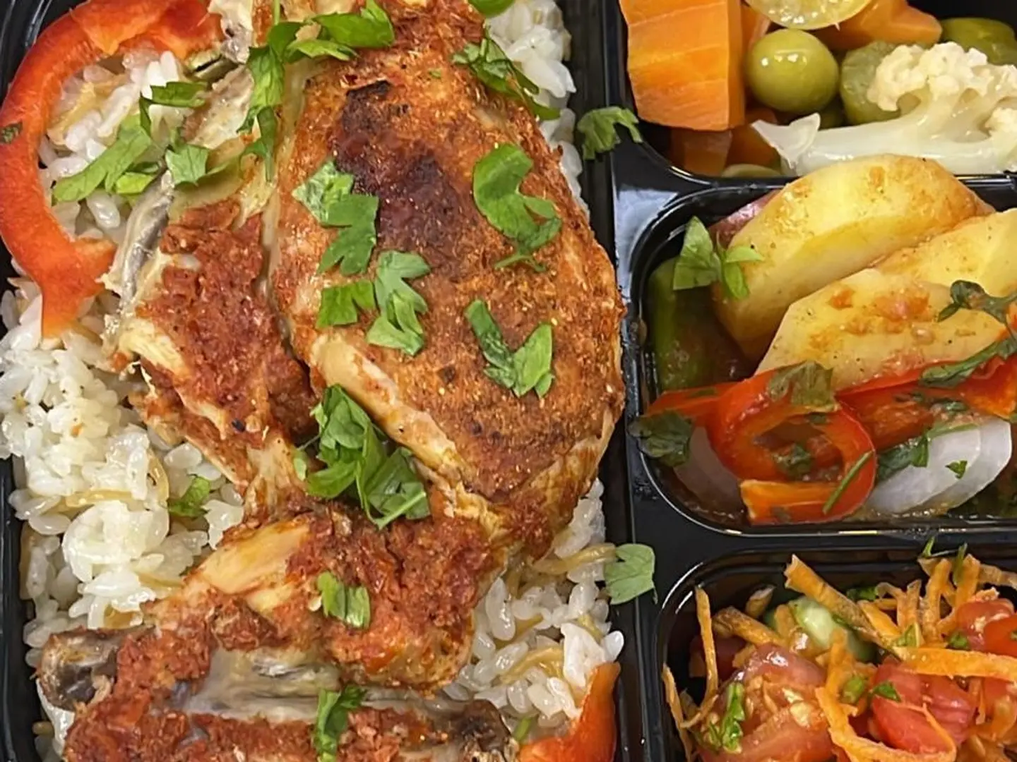 Ramadan Family Offer 5 (Whole Chicken, Egyptian Rice, A Plate Of Cooked Potatoes, 2 Salads, And Pickl