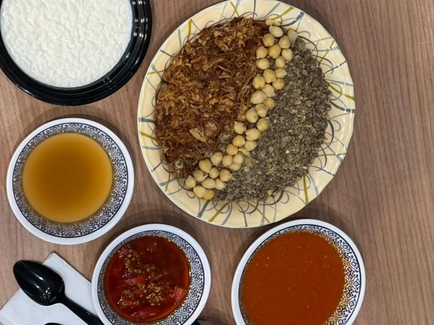 Ramadan Offer 6 Al Koshary Al Hendy Special (Large Koshary, Half Plain Oven Chicken, 2 Cream Caramel Or Mahalabia, 2 Ayran Or Almarai Juice)