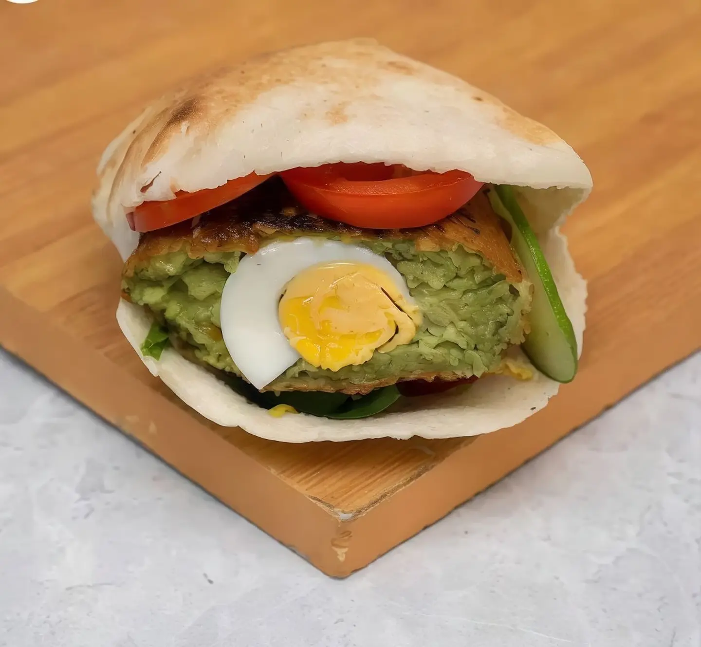 Falafel Egg Cheese Sandwich