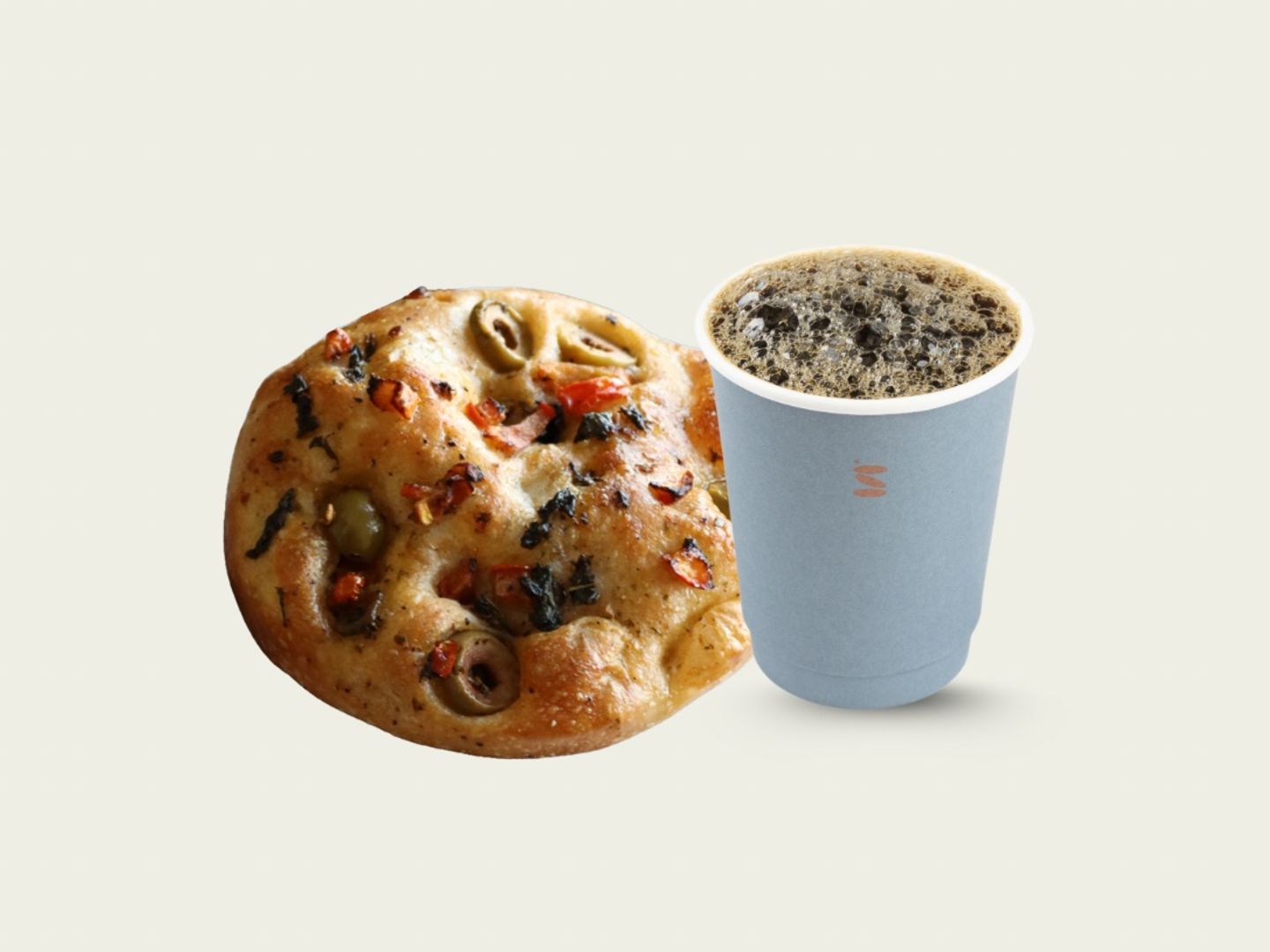 فوكاتشا بيتزا + كوب قهوة