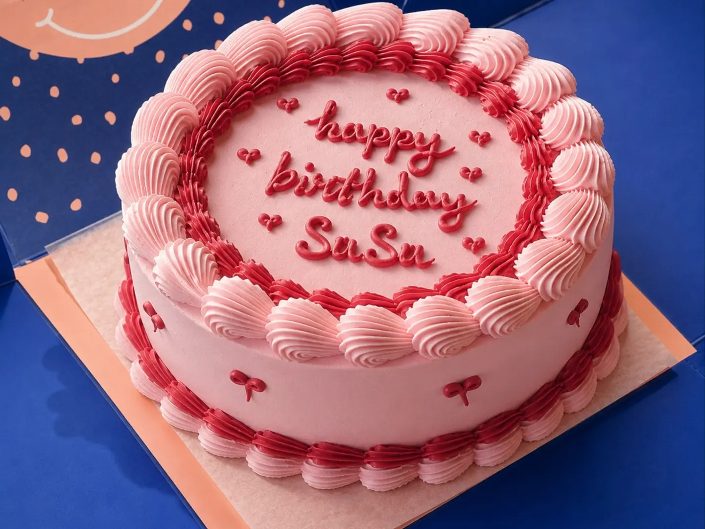 Happy Birthday Cake Red And Pink