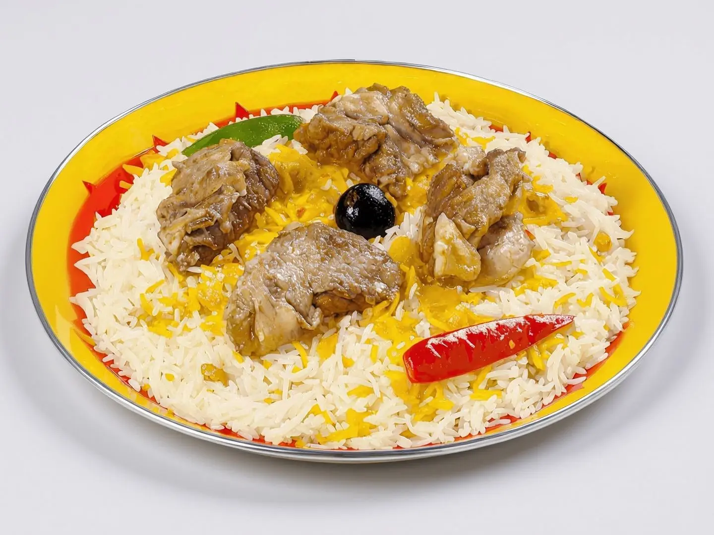 كبسة حاشي مع رز بشاور ابيض لشخص واحد