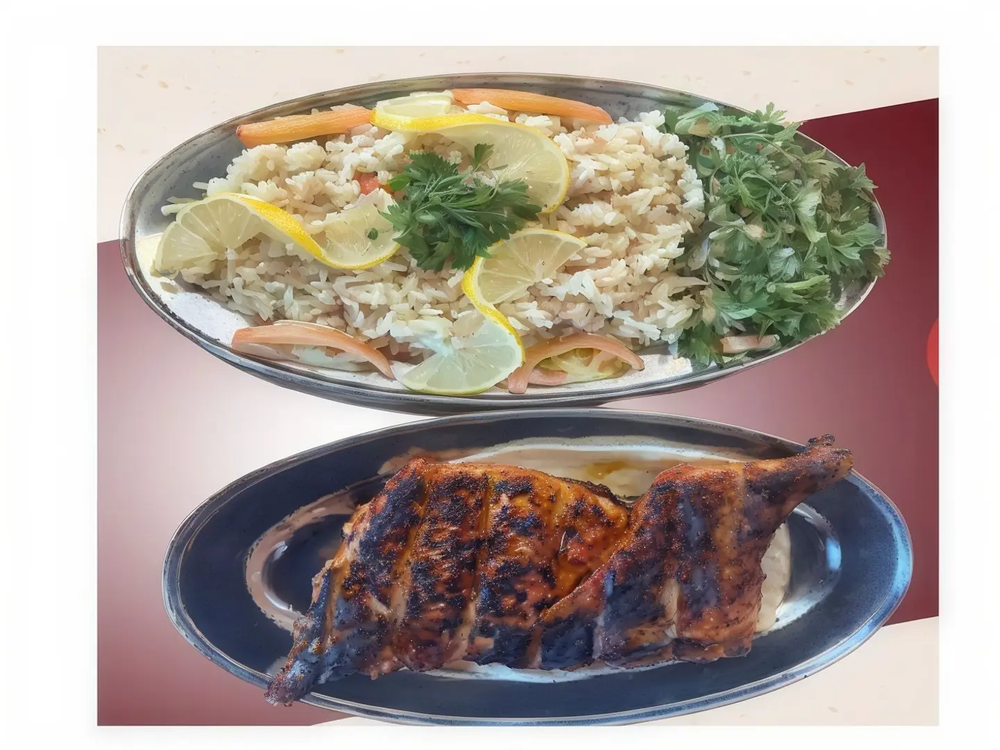 Half Chicken Grill With Rice