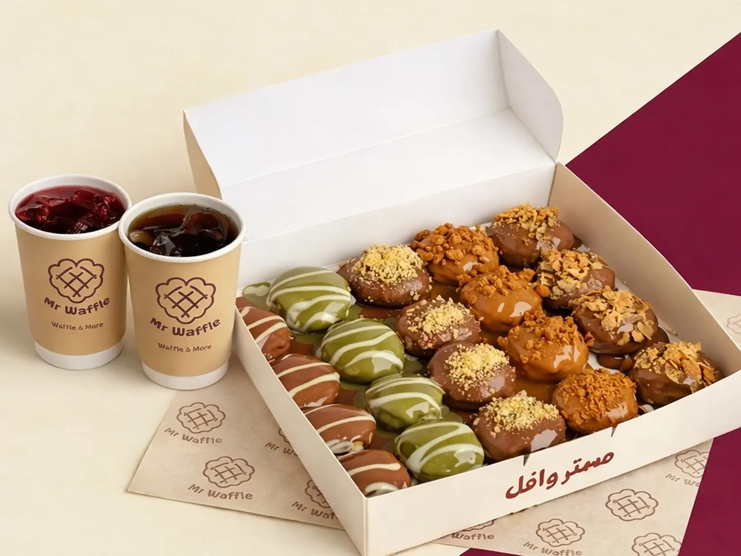 Pancake Mix Box With Coffee And Karkadih