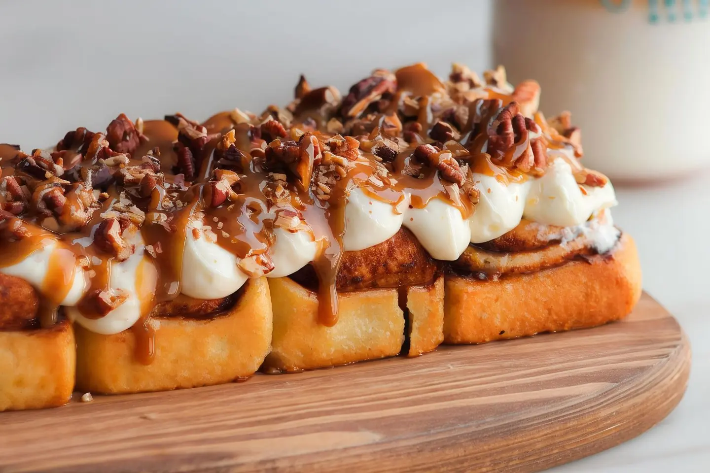 Cinnamon Roll With Caramel And Pecan