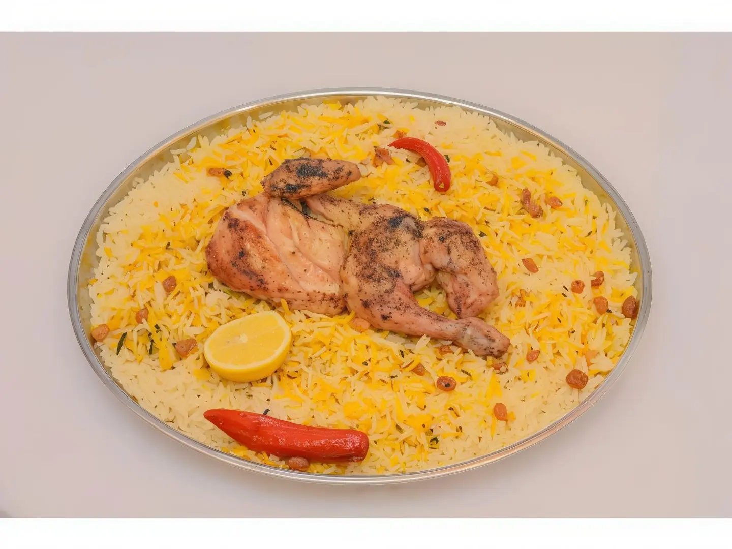 Half Chicken Madbi With Shabi Rice